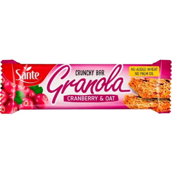 p1sante5348 24x barra de granola de cranberry amp aveia 40g fitness, nutrition