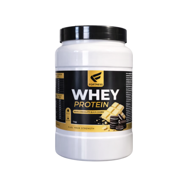 wpwcbc1kg whey protein fortness white chocolate black cookie 1kg fitness, nutrition